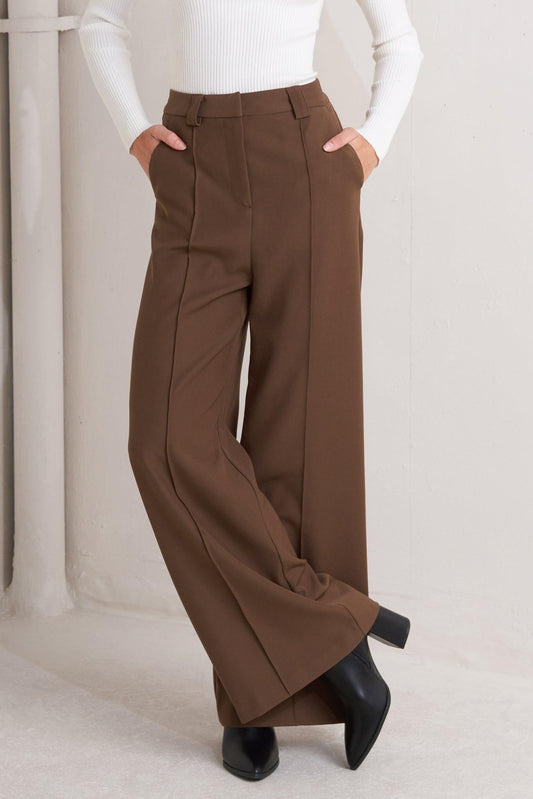 Monday Flow Brown Woven Pants, view 1 — Soul Flow Apparel
