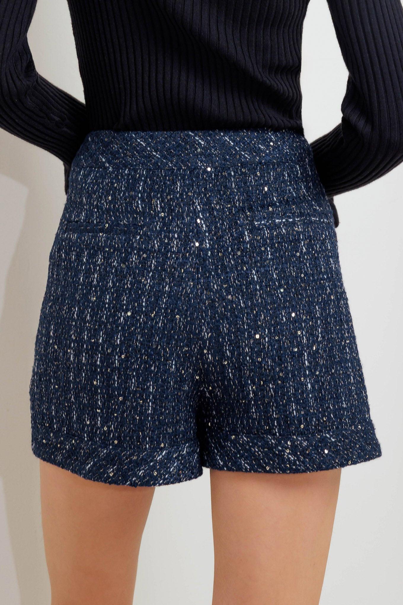 Parisian Navy Tweed Skort, view 7 — Soul Flow Apparel