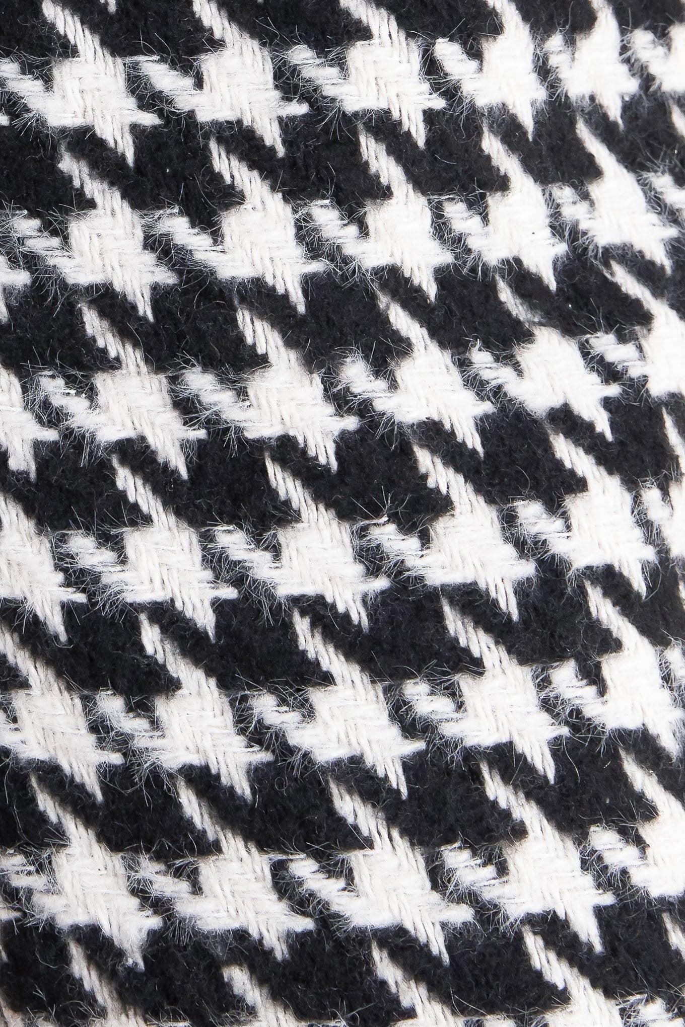Metro Icon Woven Houndstooth Pants in black white, fabric swatch — Soul Flow Apparel