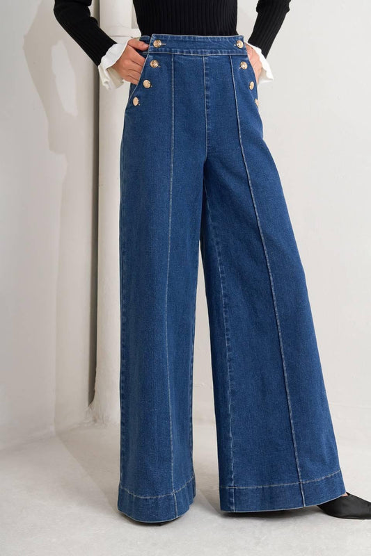 Street Ready Denim Pants in indigo, view 1 — Soul Flow Apparel