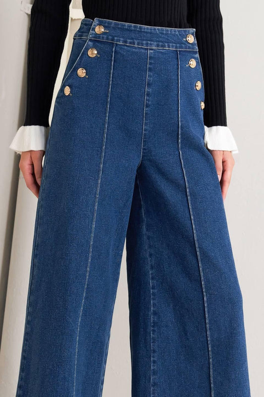 Street Ready Denim Pants in indigo, view 2 — Soul Flow Apparel