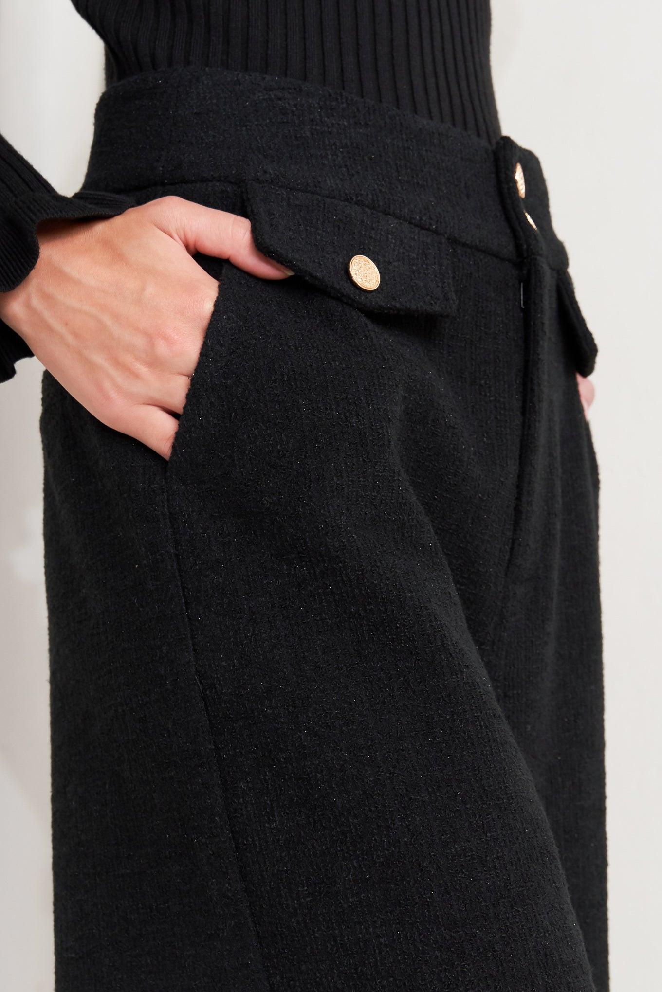 Prestige Volume Black Woven Pants, view 6 — Soul Flow Apparel