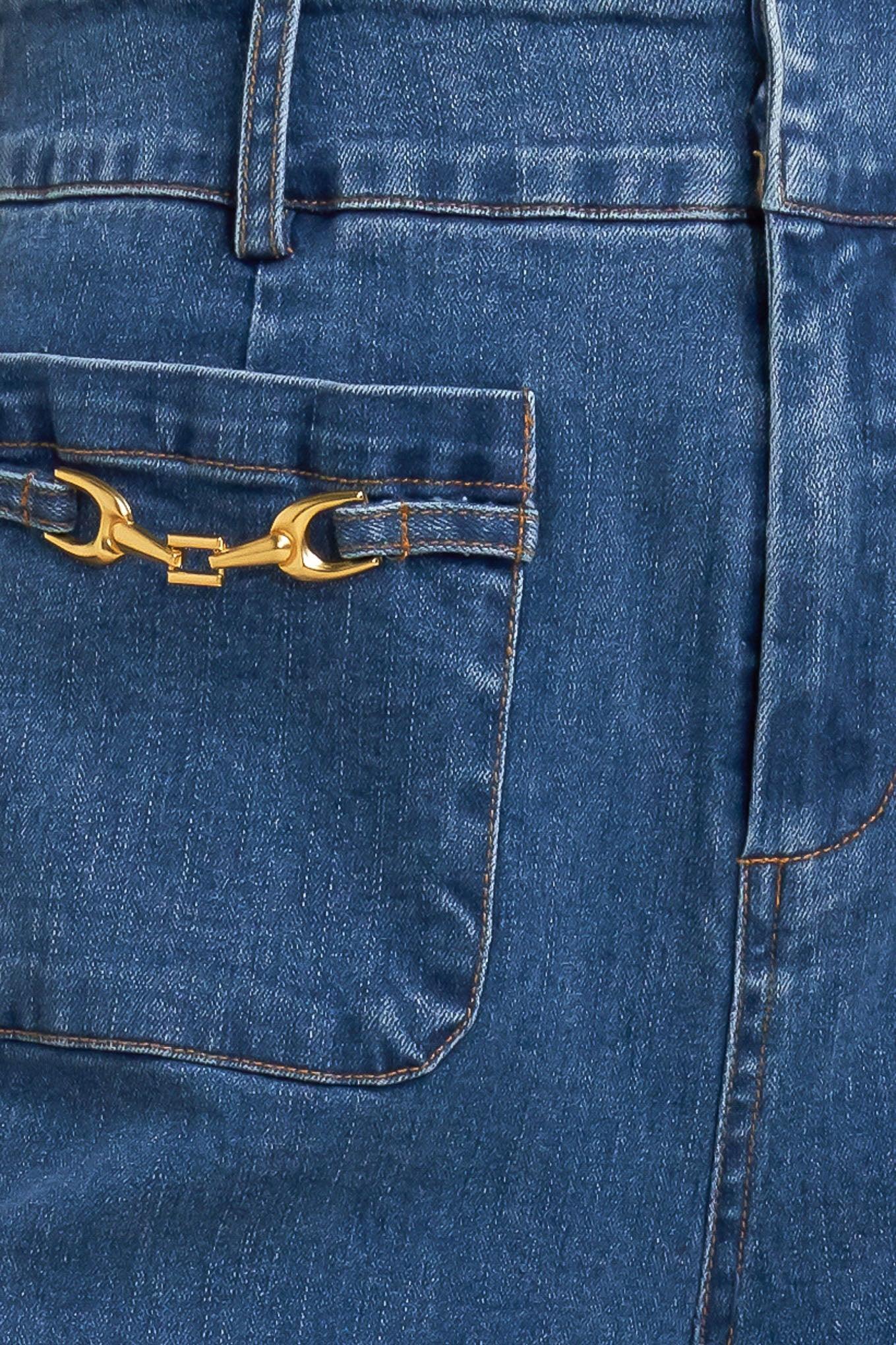 Timeless Blue Denim Pants, fabric swatch — Soul Flow Apparel