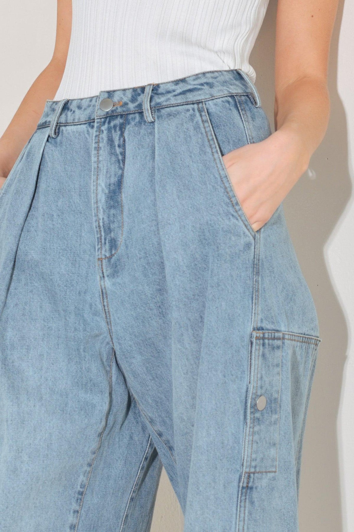 Skyline Siren Denim Pants, view 4 — Soul Flow Apparel