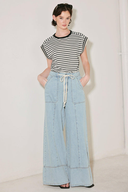 Weekend Soundtrack Denim Pants in light, view 1 — Soul Flow Apparel