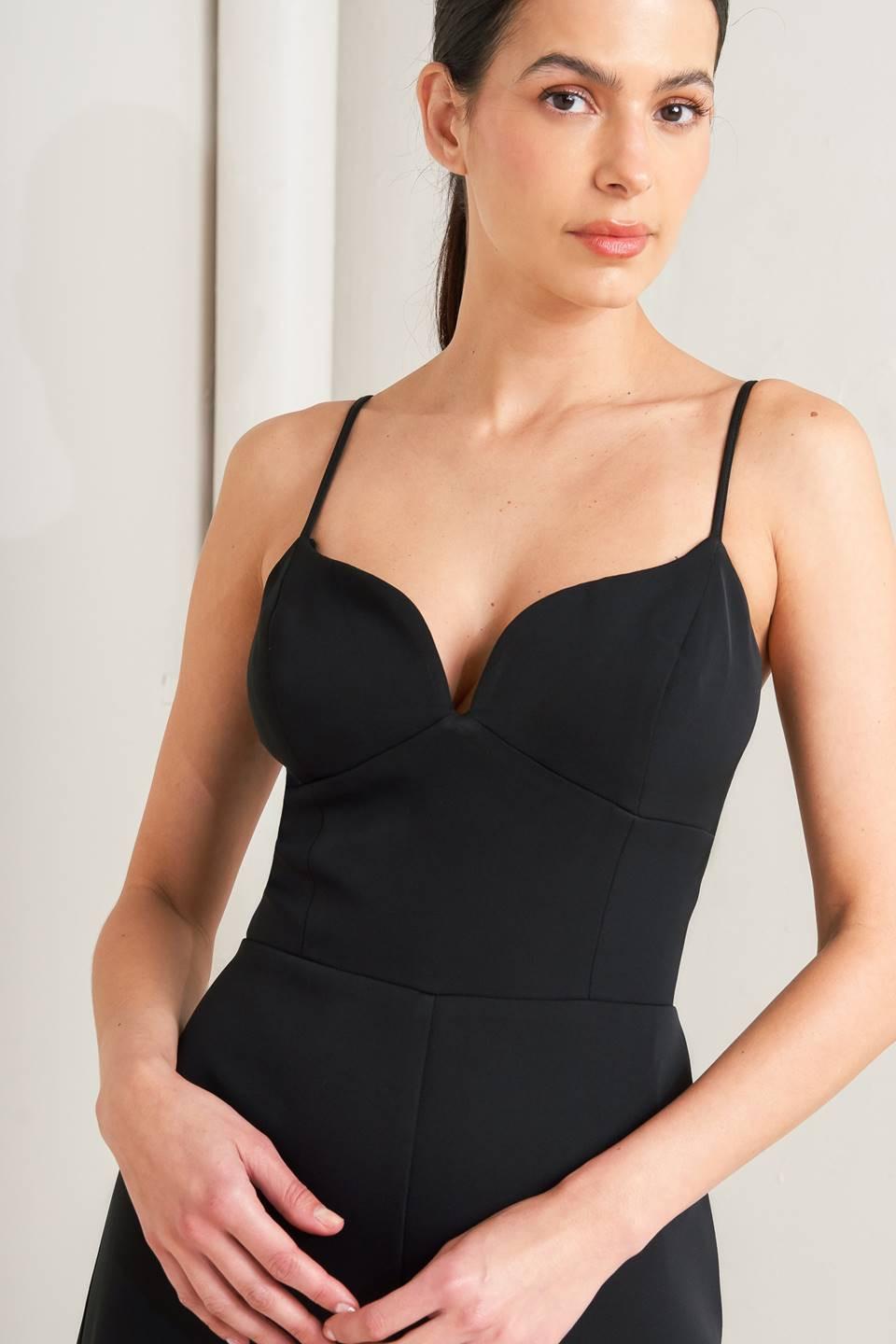 Pristine Edge Black Woven Jumpsuit, view 5 — Soul Flow Apparel