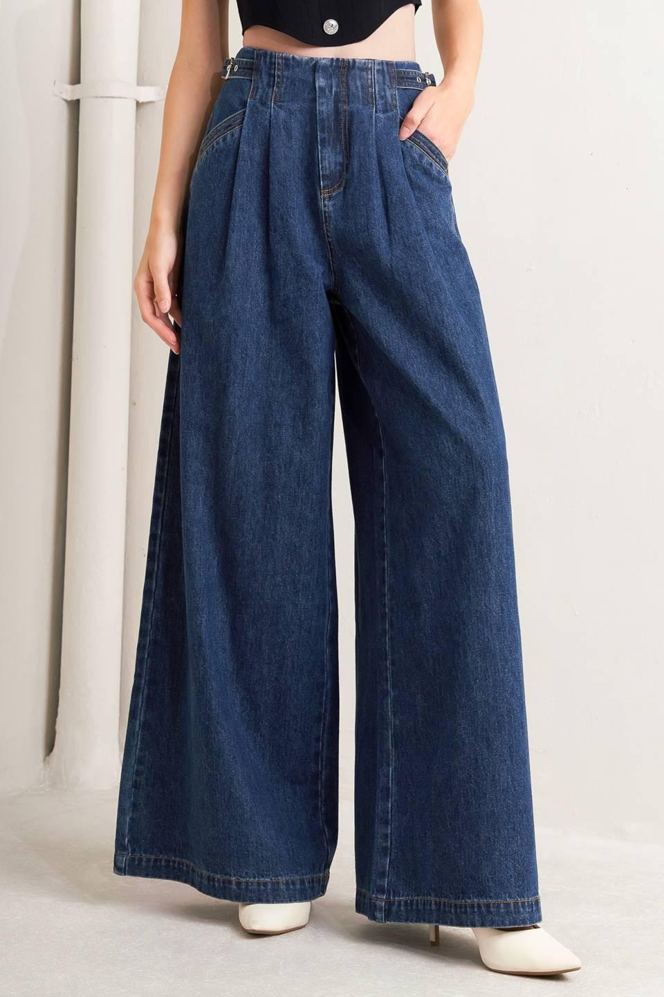 Sharp Femininity Denim Pants, view 1 — Soul Flow Apparel