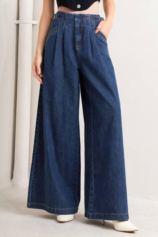 Sharp Femininity Denim Pants, view 1 — Soul Flow Apparel