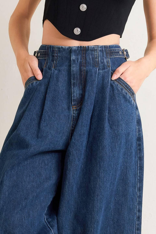 Sharp Femininity Denim Pants, view 4 — Soul Flow Apparel