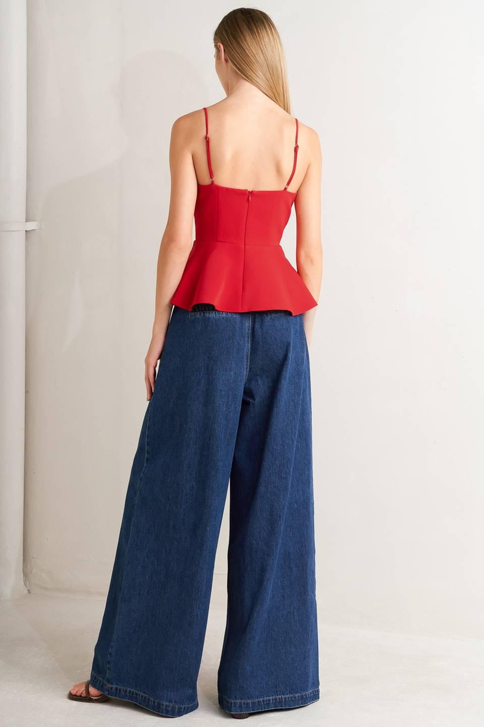 Sharp Femininity Denim Pants, view 5 — Soul Flow Apparel