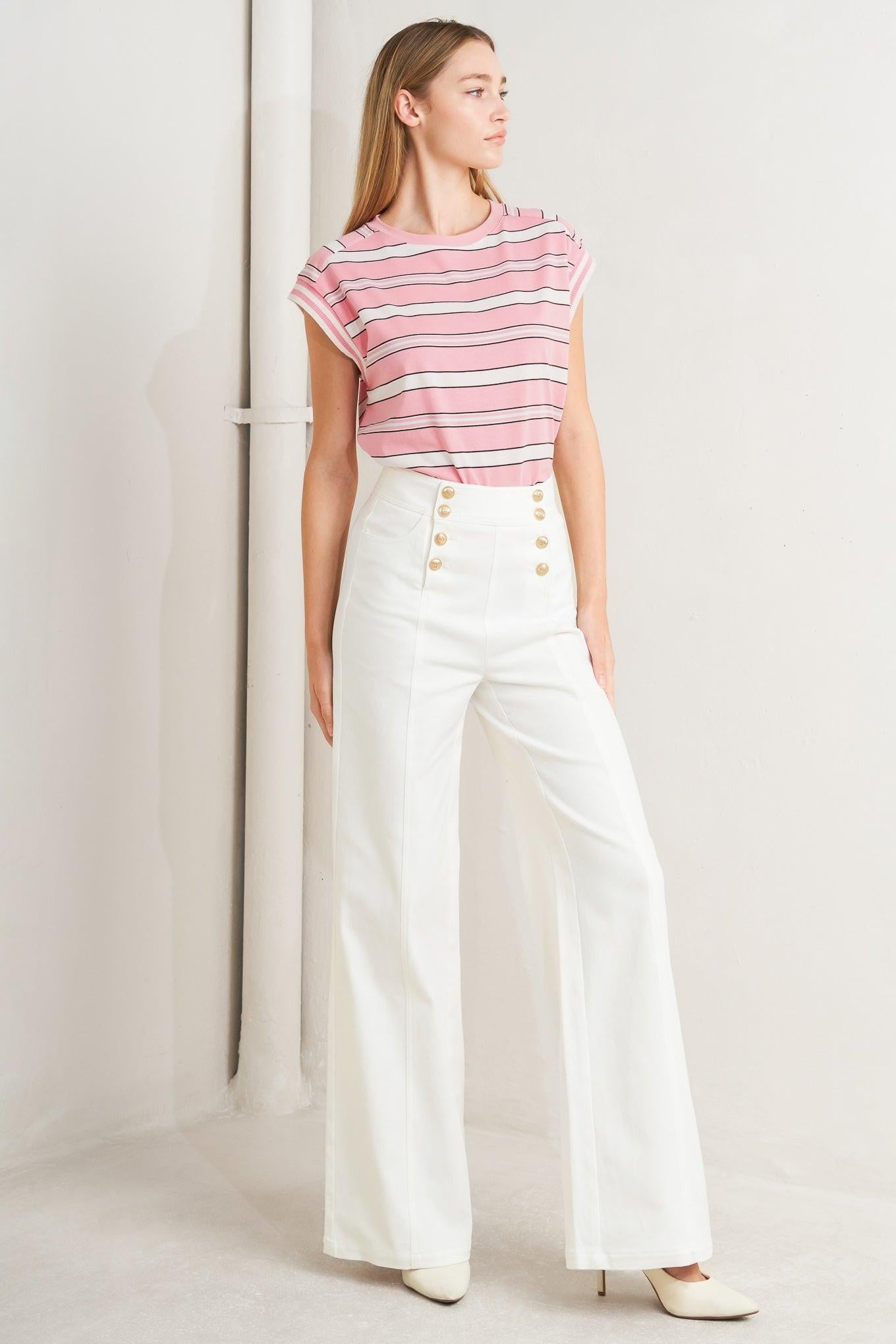 Moon Deck Woven Pants in white, view 2 — Soul Flow Apparel