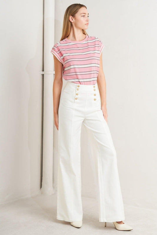Moon Deck Woven Pants in white, view 2 — Soul Flow Apparel