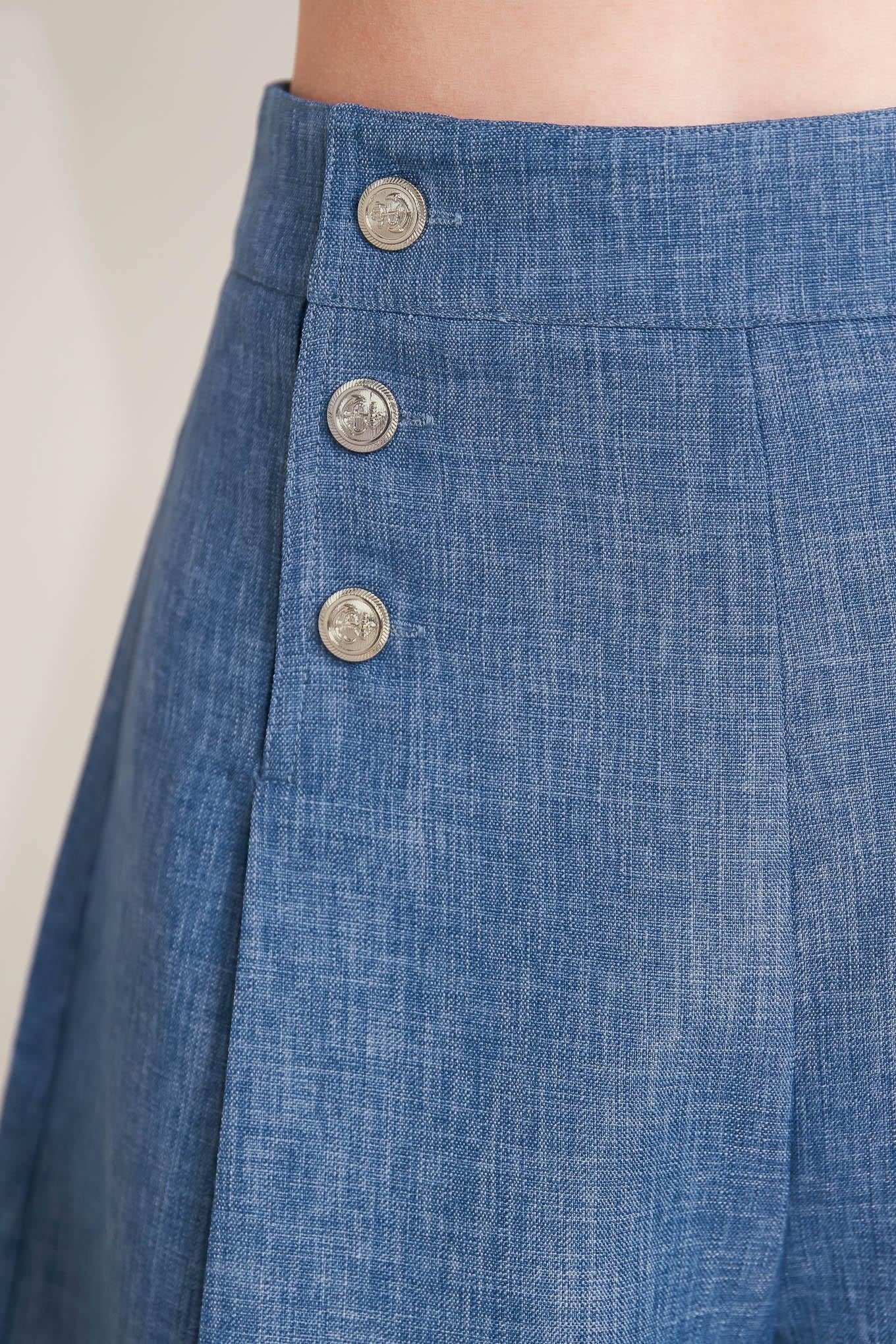 Power Move Woven Pants in denim blue, view 2 — Soul Flow Apparel