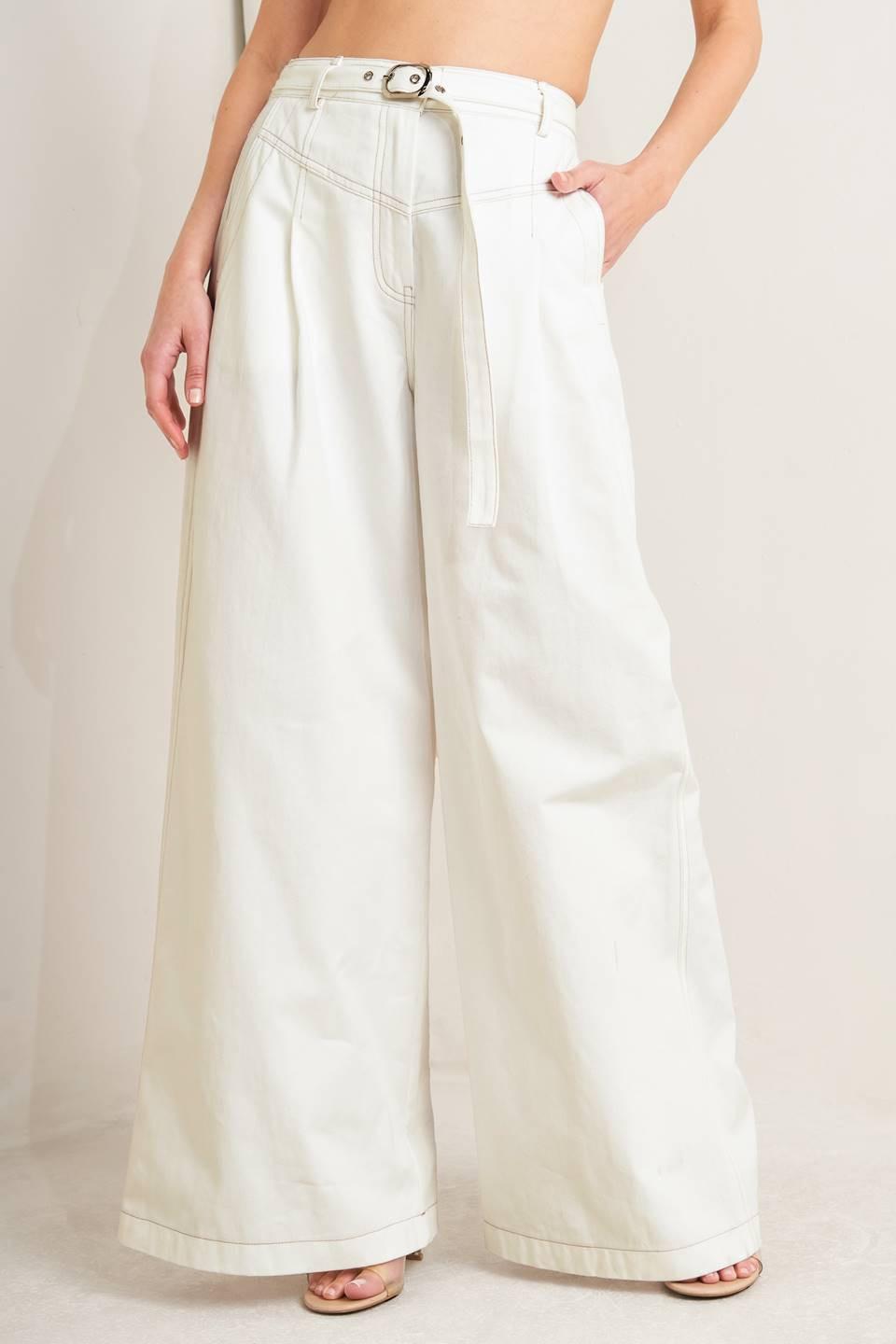 Canvas Drift Twill Pants in white, view 1 — Soul Flow Apparel