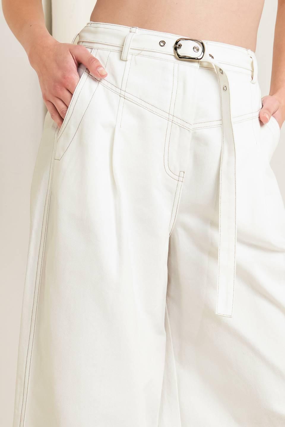 Canvas Drift Twill Pants in white, view 2 — Soul Flow Apparel