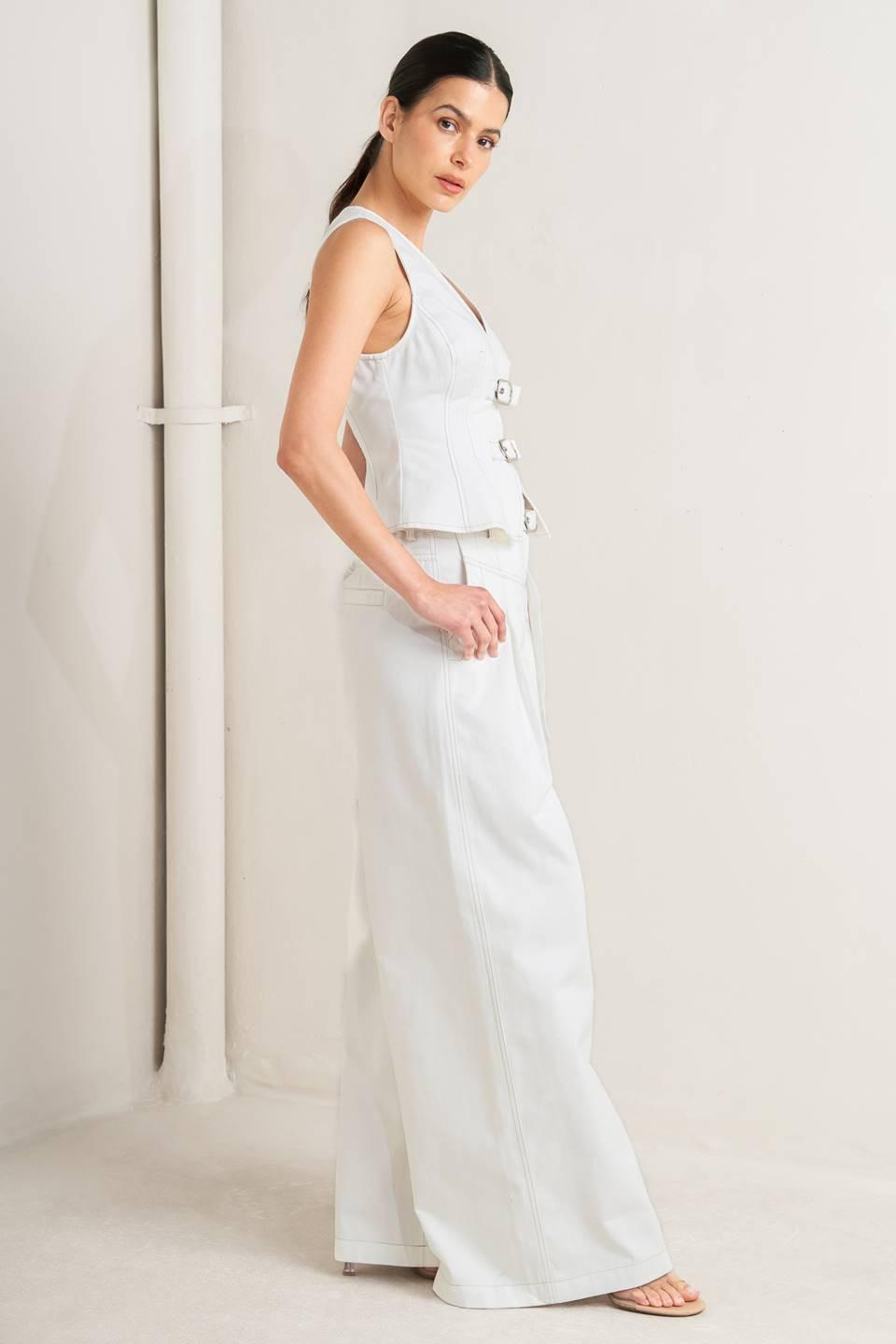 Canvas Drift Twill Pants in white, view 6 — Soul Flow Apparel