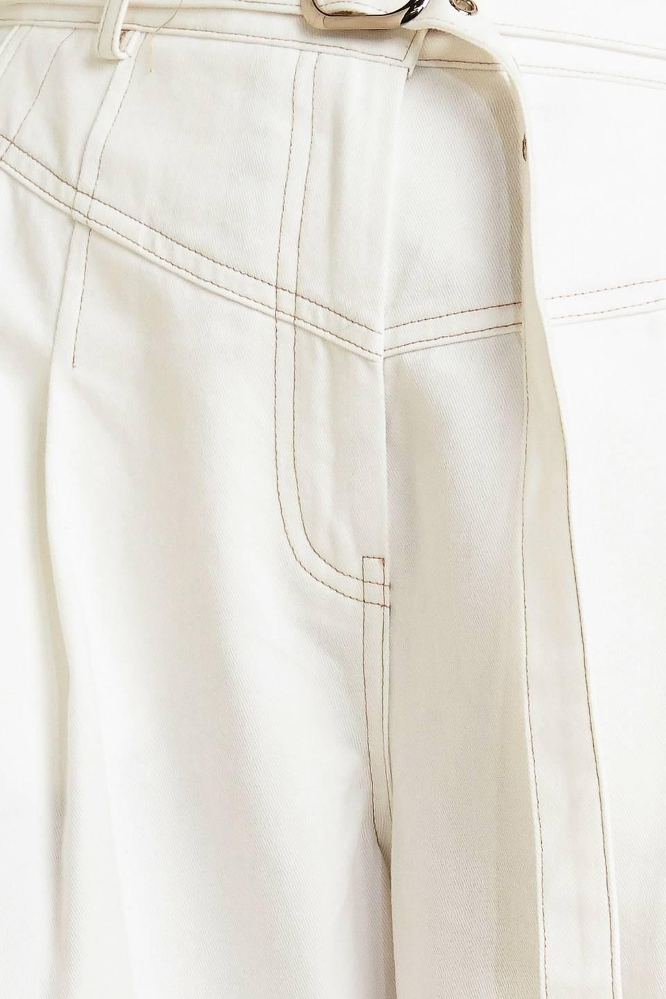 Canvas Drift Twill Pants in white, fabric swatch — Soul Flow Apparel