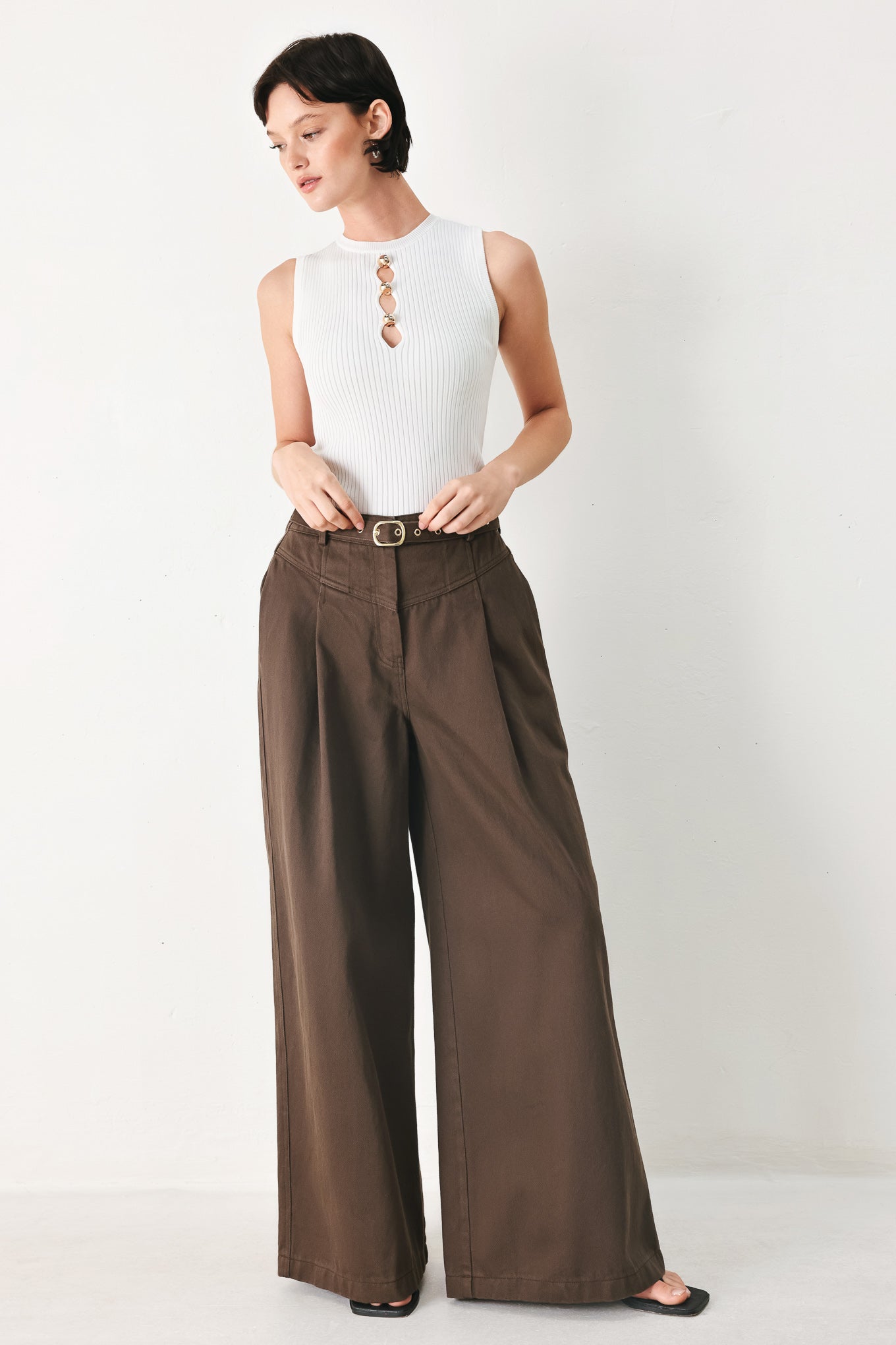 Brown Sugar Statement Woven Pants, view 5 — Soul Flow Apparel
