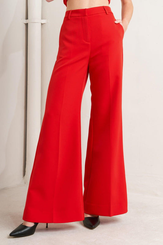 Noir Contour Woven Pants in red, view 1 — Soul Flow Apparel