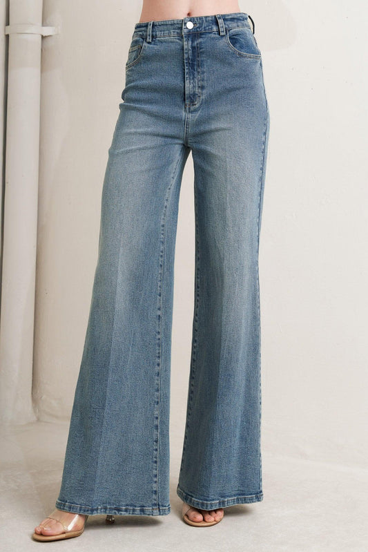 No Second Thought Washed Denim Pants in medium, view 1 — Soul Flow Apparel
