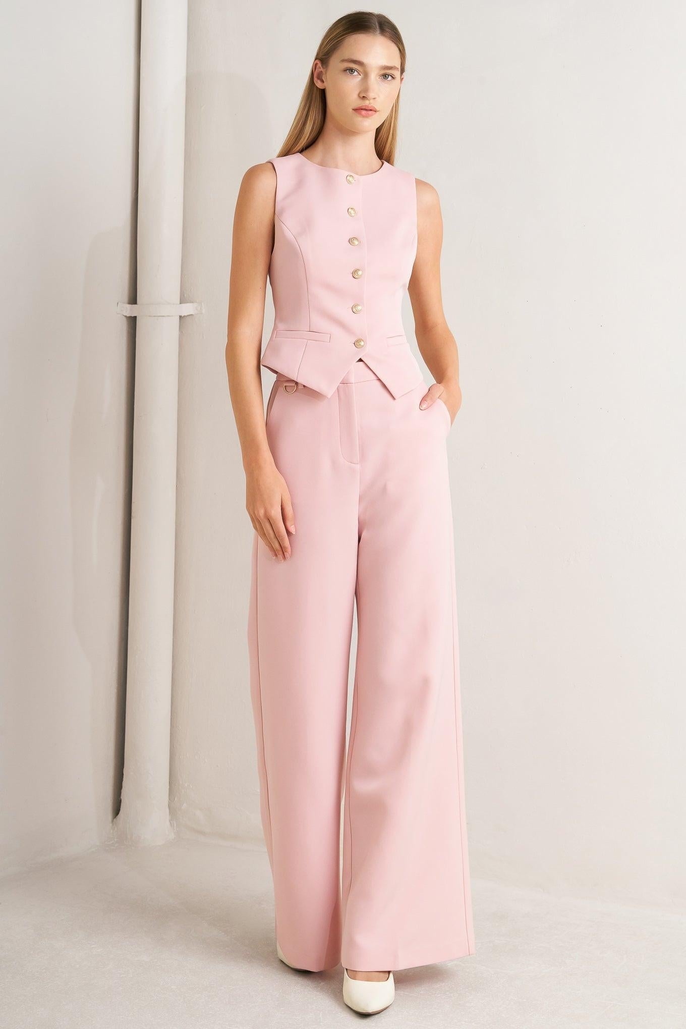 Elevated Classic Woven Pants in pink, view 10 — Soul Flow Apparel