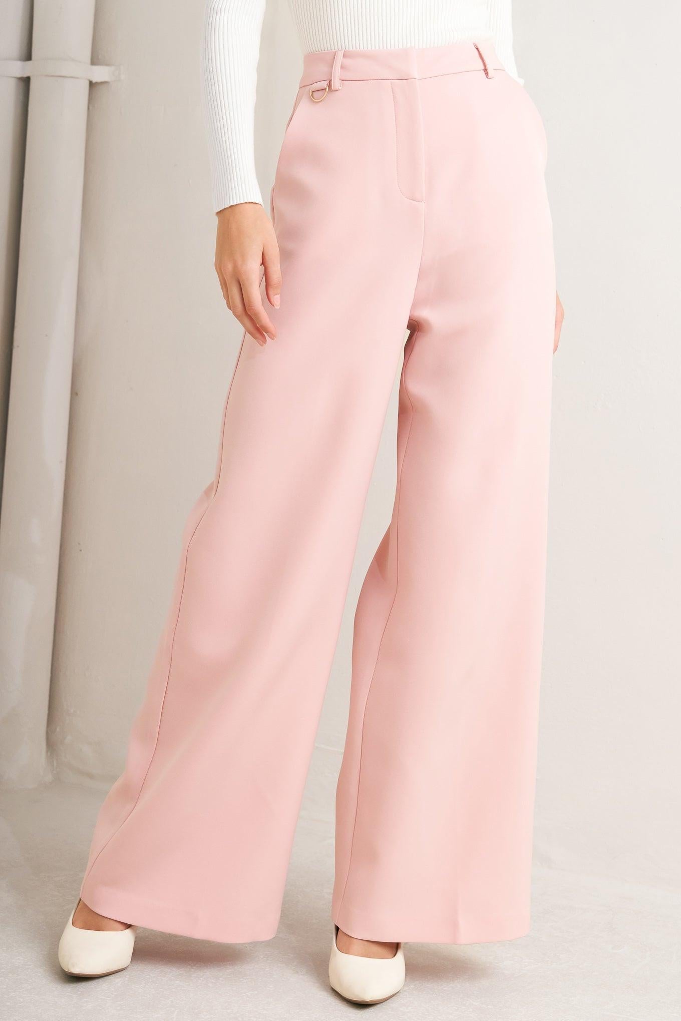 Elevated Classic Woven Pants in pink, view 1 — Soul Flow Apparel