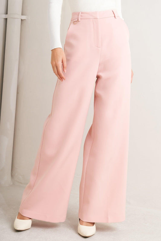 Elevated Classic Woven Pants in pink, view 1 — Soul Flow Apparel