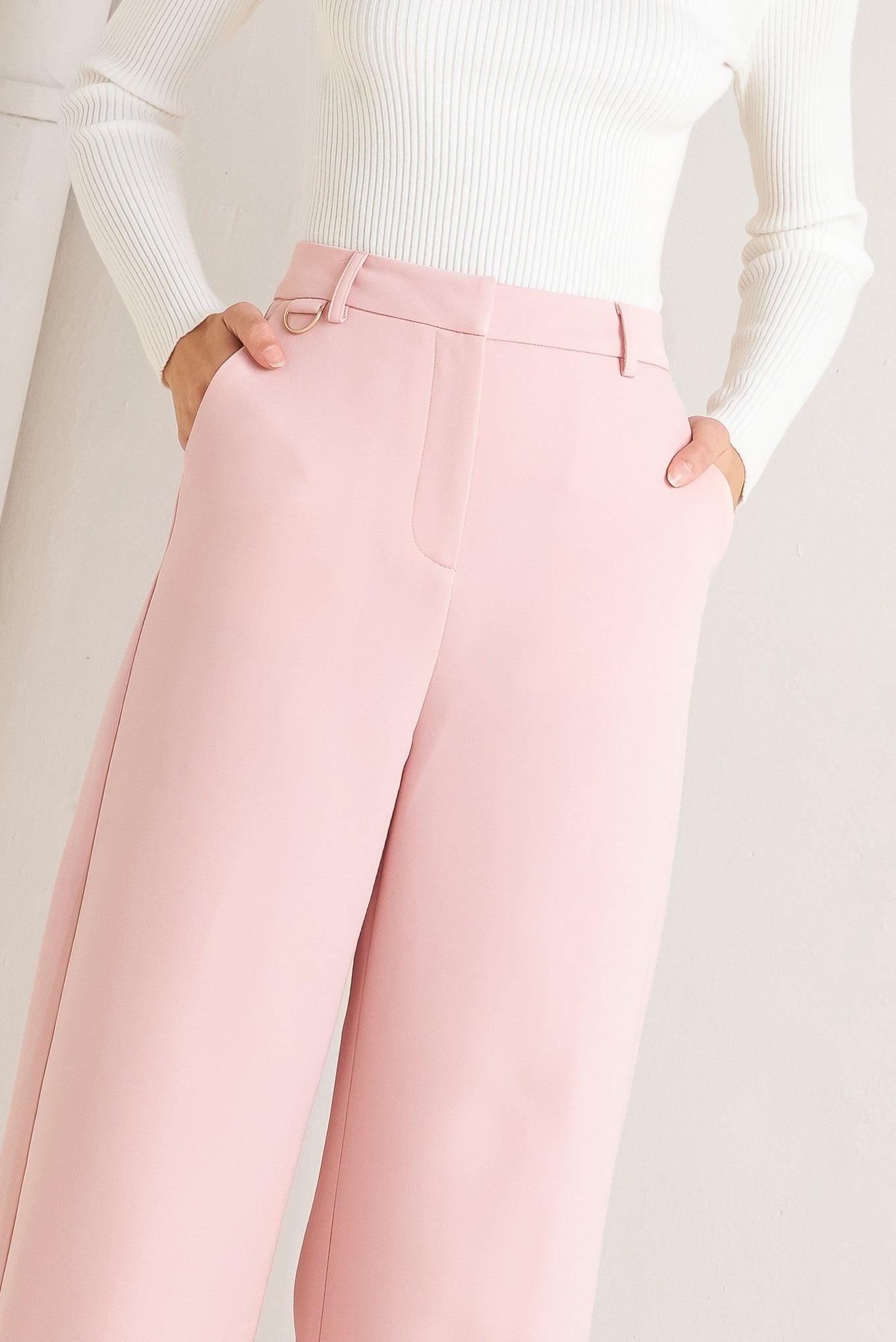 Elevated Classic Woven Pants in pink, view 8 — Soul Flow Apparel