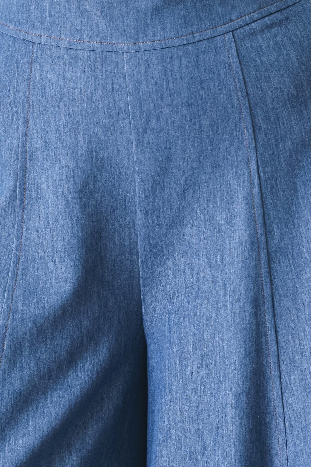 Casual Romance Woven Pants in denim blue, fabric swatch — Soul Flow Apparel
