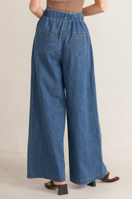 Pacific Breeze Denim Pants in indigo, view 5 — Soul Flow Apparel