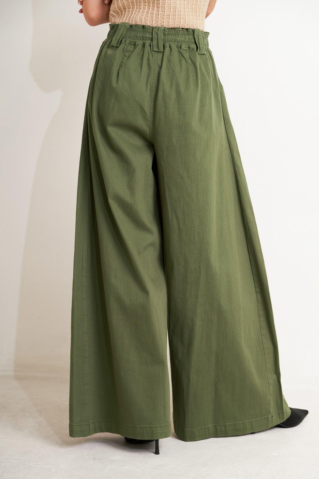 Daylight Groove Woven Pants in olive, view 7 — Soul Flow Apparel