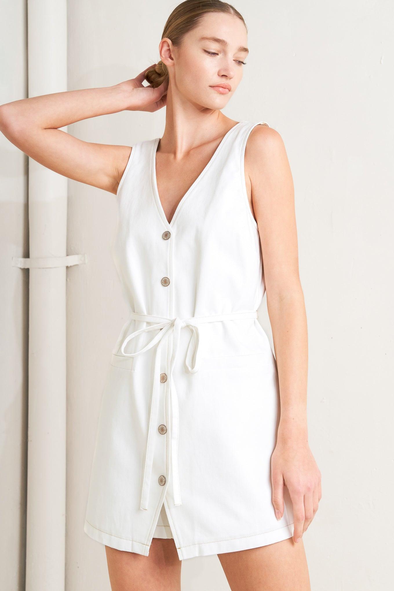 Effortless Attraction Woven Romper in white, view 7 — Soul Flow Apparel
