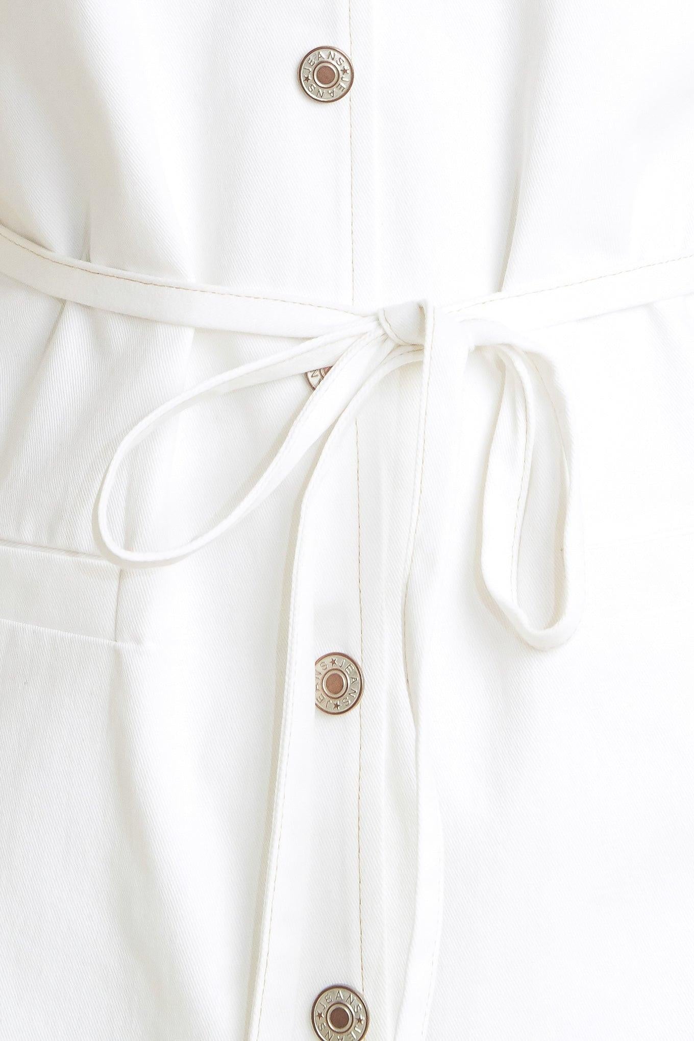 Effortless Attraction Woven Romper in white, fabric swatch — Soul Flow Apparel
