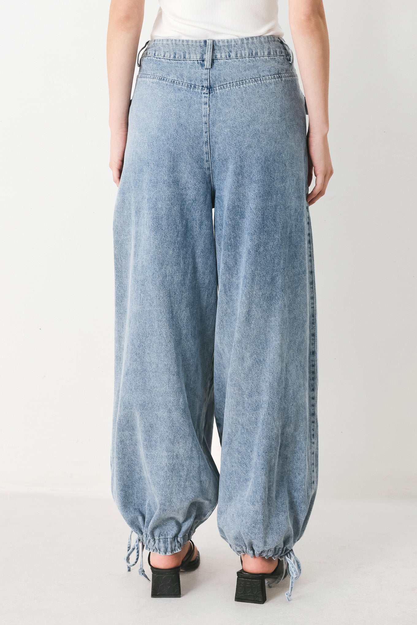 Easy Edge Denim Pants in light denim, view 7 — Soul Flow Apparel