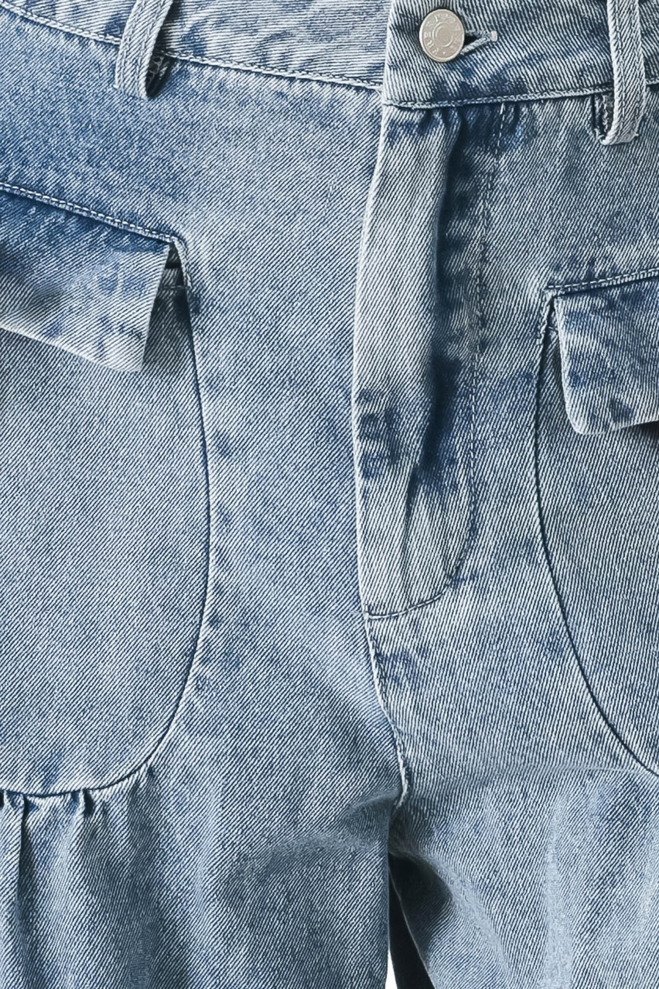 Easy Edge Denim Pants in light denim, fabric swatch — Soul Flow Apparel