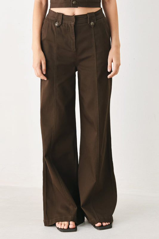 Cowgirl After Dark Woven Pants in brown, view 1 — Soul Flow Apparel