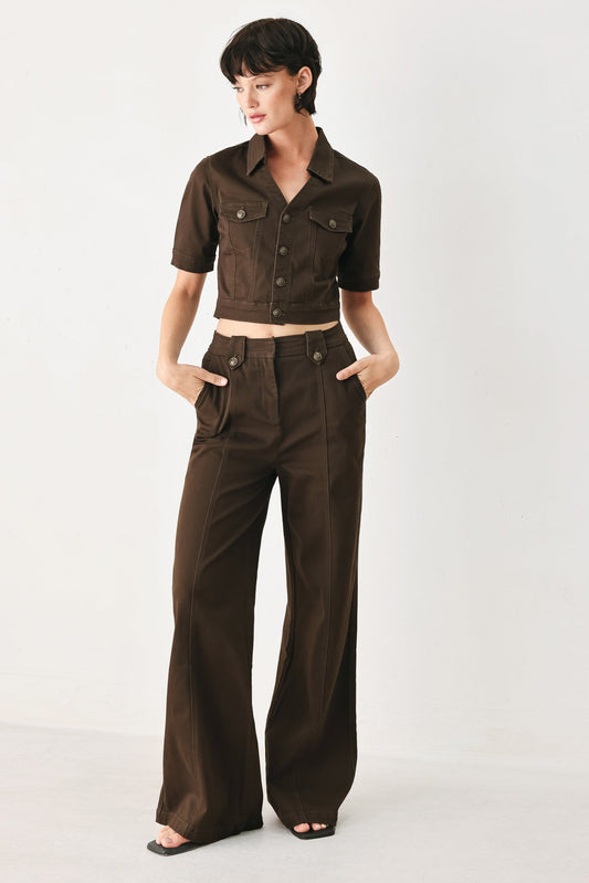 Cowgirl After Dark Woven Pants in brown, view 4 — Soul Flow Apparel