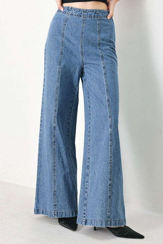 City Armor Denim Pants in indigo, view 1 — Soul Flow Apparel