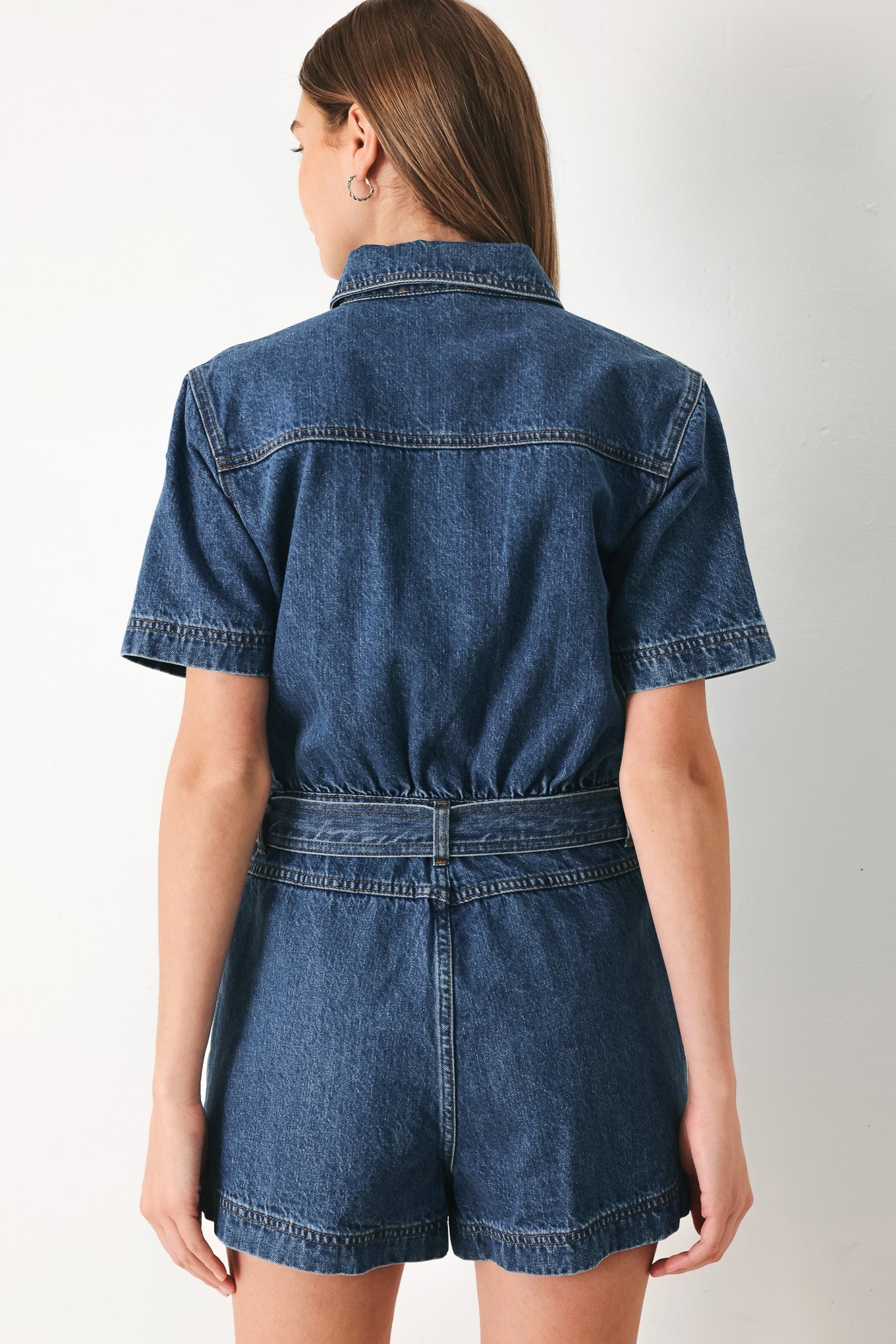 Play Mode Denim Romper, view 6 — Soul Flow Apparel