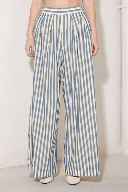 Ocean Drive Rhythm Woven Pants in blue natural, view 6 — Soul Flow Apparel