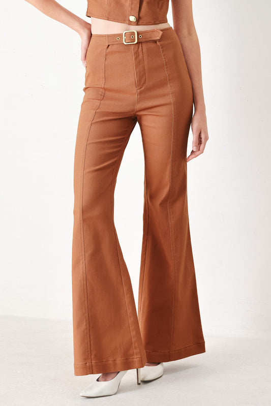 Sahara Edit Woven Pants in terracotta, view 1 — Soul Flow Apparel