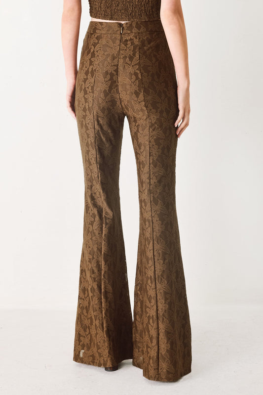 Moonlight Boho Woven Pants in brown, view 3 — Soul Flow Apparel