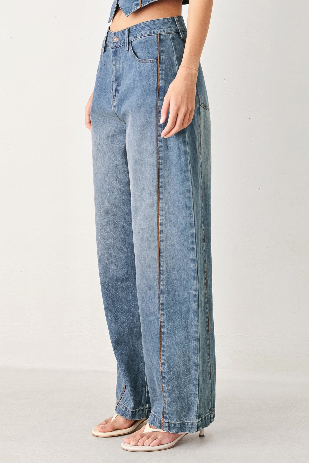 Western Muse Denim Ballon Pants, view 5 — Soul Flow Apparel