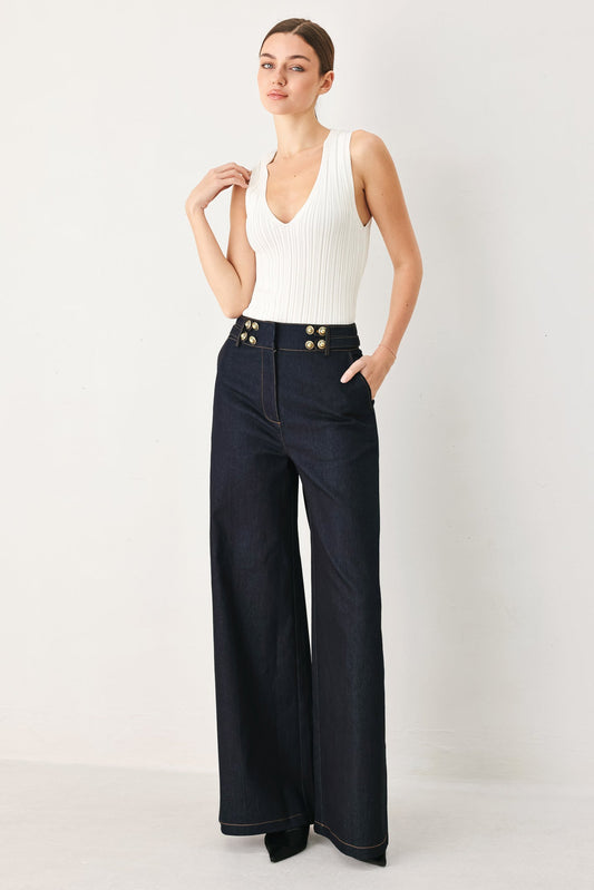 Dark Indigo Denim Pants, view 6 — Soul Flow Apparel