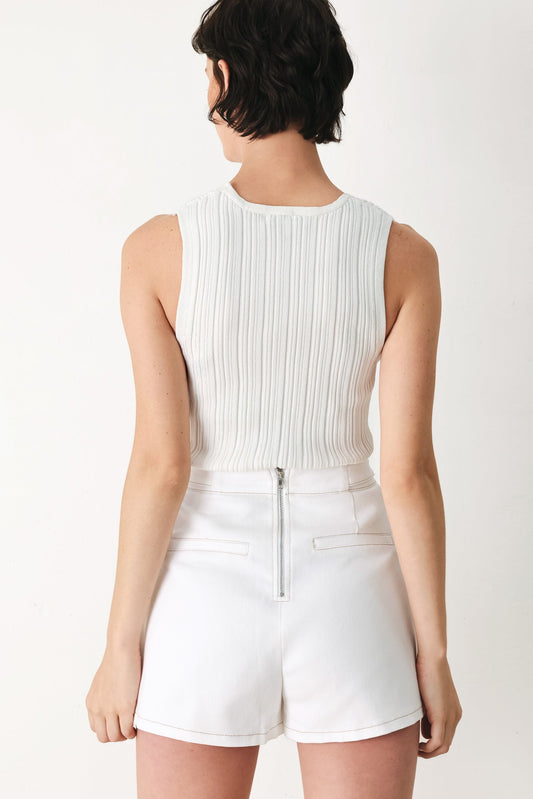 Champagne Club Woven Skort in white, view 2 — Soul Flow Apparel