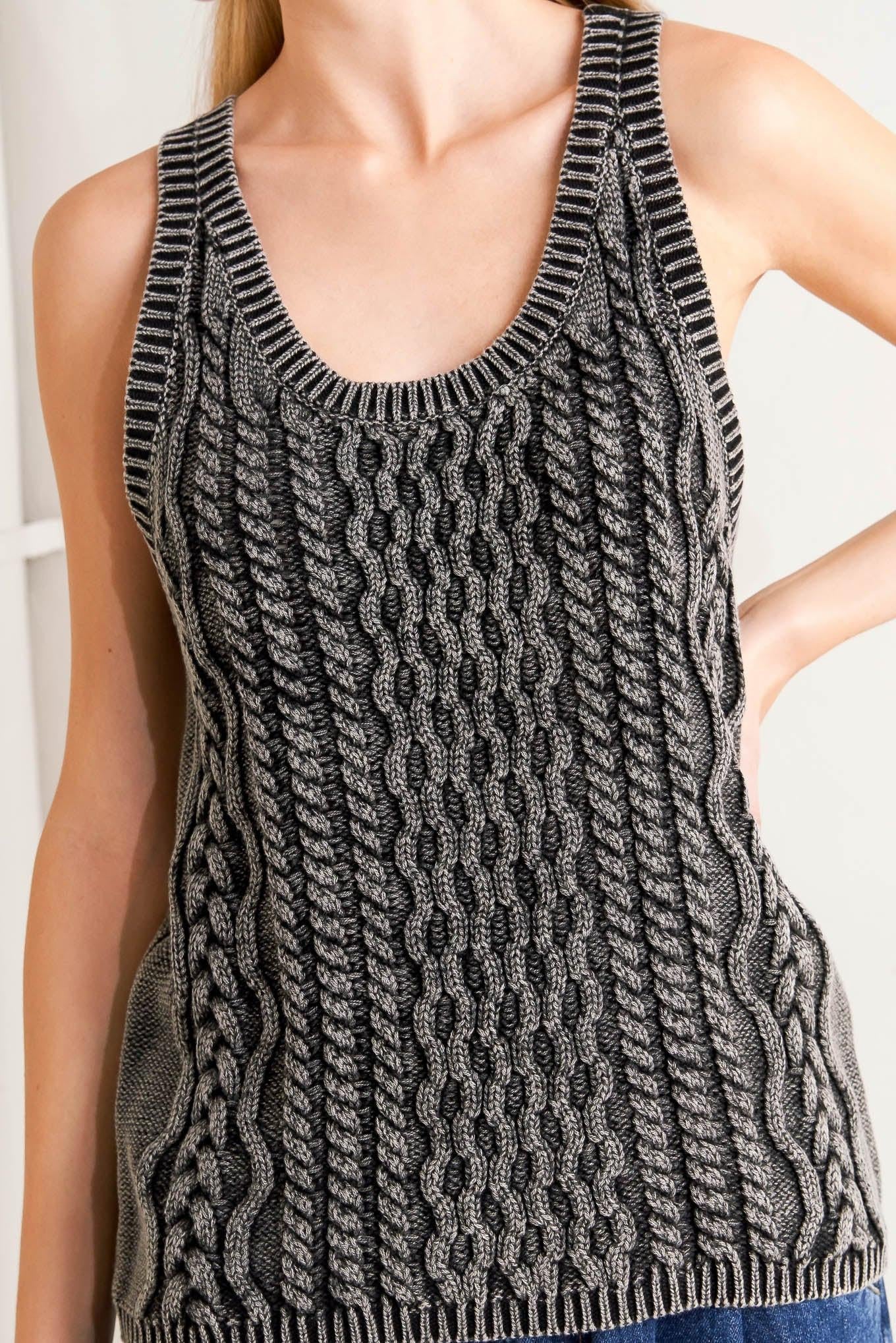 Never Forget Knit Tank Top in black, view 6 — Soul Flow Apparel