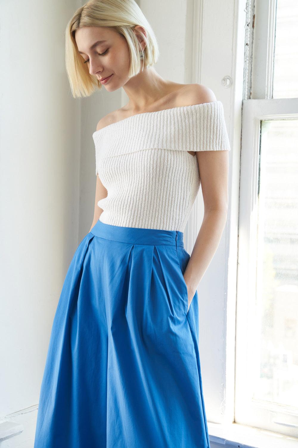 Precious Approach Shoulder Top in 20white, view 5 — Soul Flow Apparel