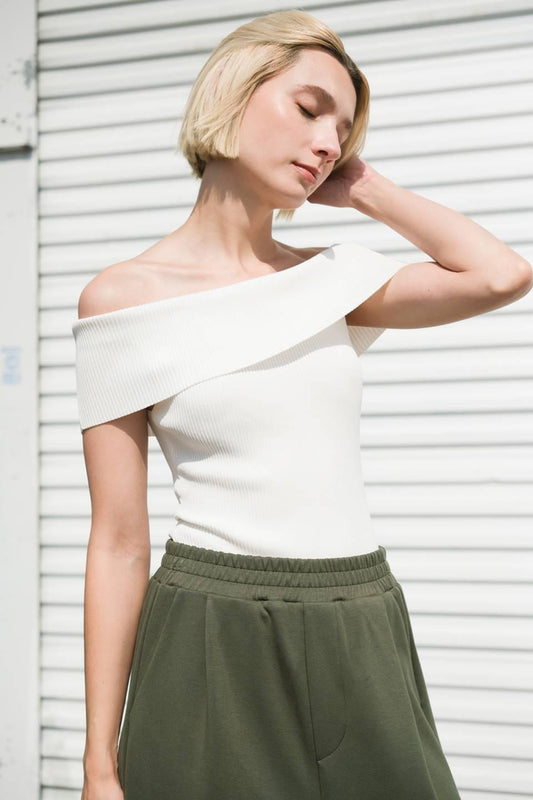 Designs Beyond Knit Bodysuit in white, view 4 — Soul Flow Apparel