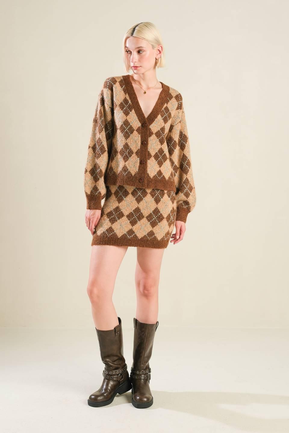 Champagne Coast Sweater Cardigan in brown, view 7 — Soul Flow Apparel