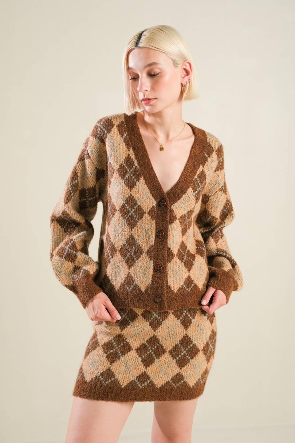 Champagne Coast Sweater Cardigan in brown, view 8 — Soul Flow Apparel